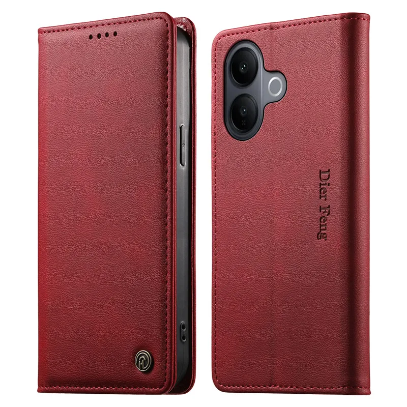 Business Wallet Anti-Theft Leather Flip Phone Case with Matte Magnetic Closure