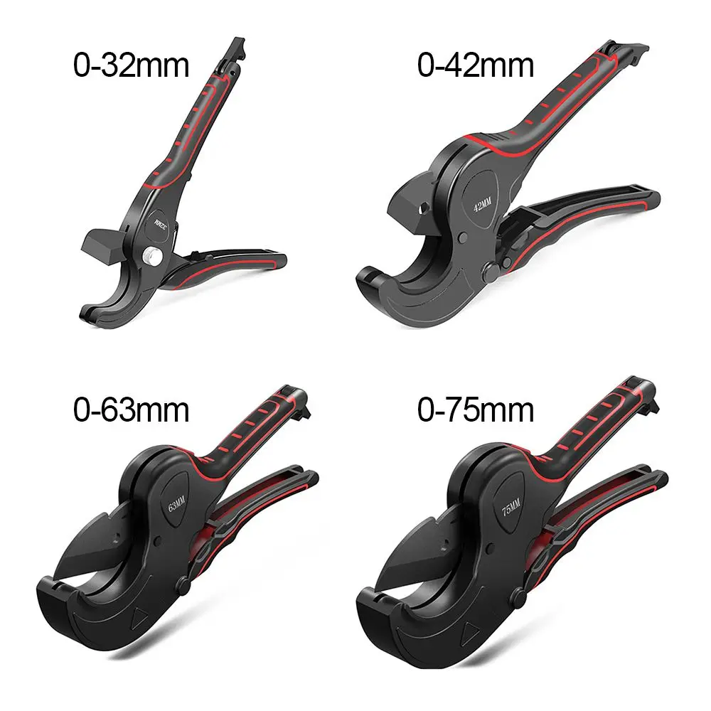 Pipe Cutter 32mm-75mm Aluminum Alloy Body Ratchet Scissors Tube Cutter PVC/PU/PP/PE Hose Cutting Hand Tools 6