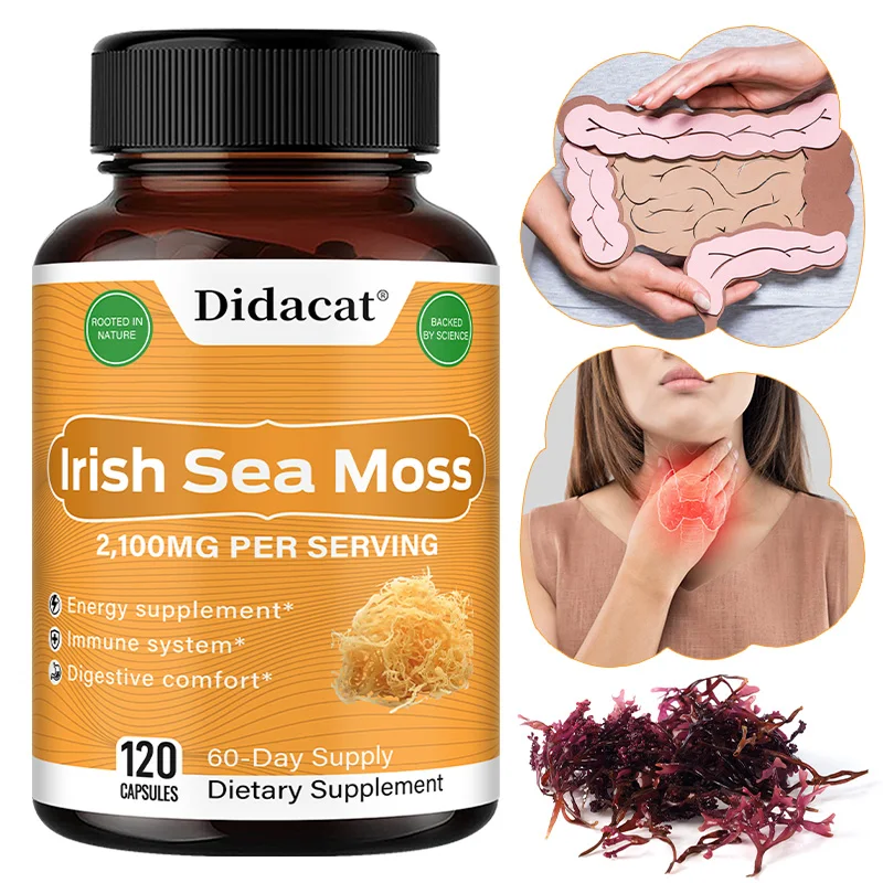 Organic Irish Sea Moss Capsules-for Immune Support, Heart Health, Joint Health and Thyroid Support for Women and Men
