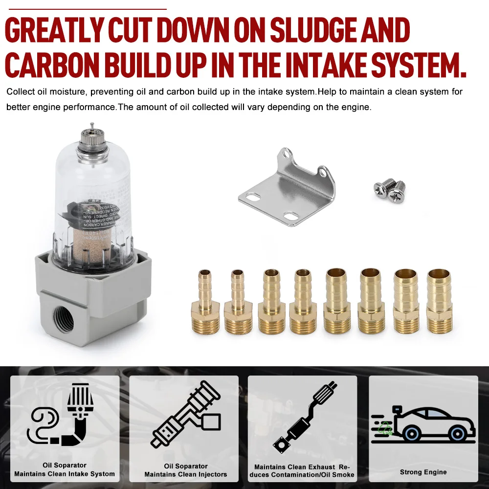 Universal Engine Oil Catch Tank/ Oil can Filter out impurities / and Gas Separator Auto Accessories