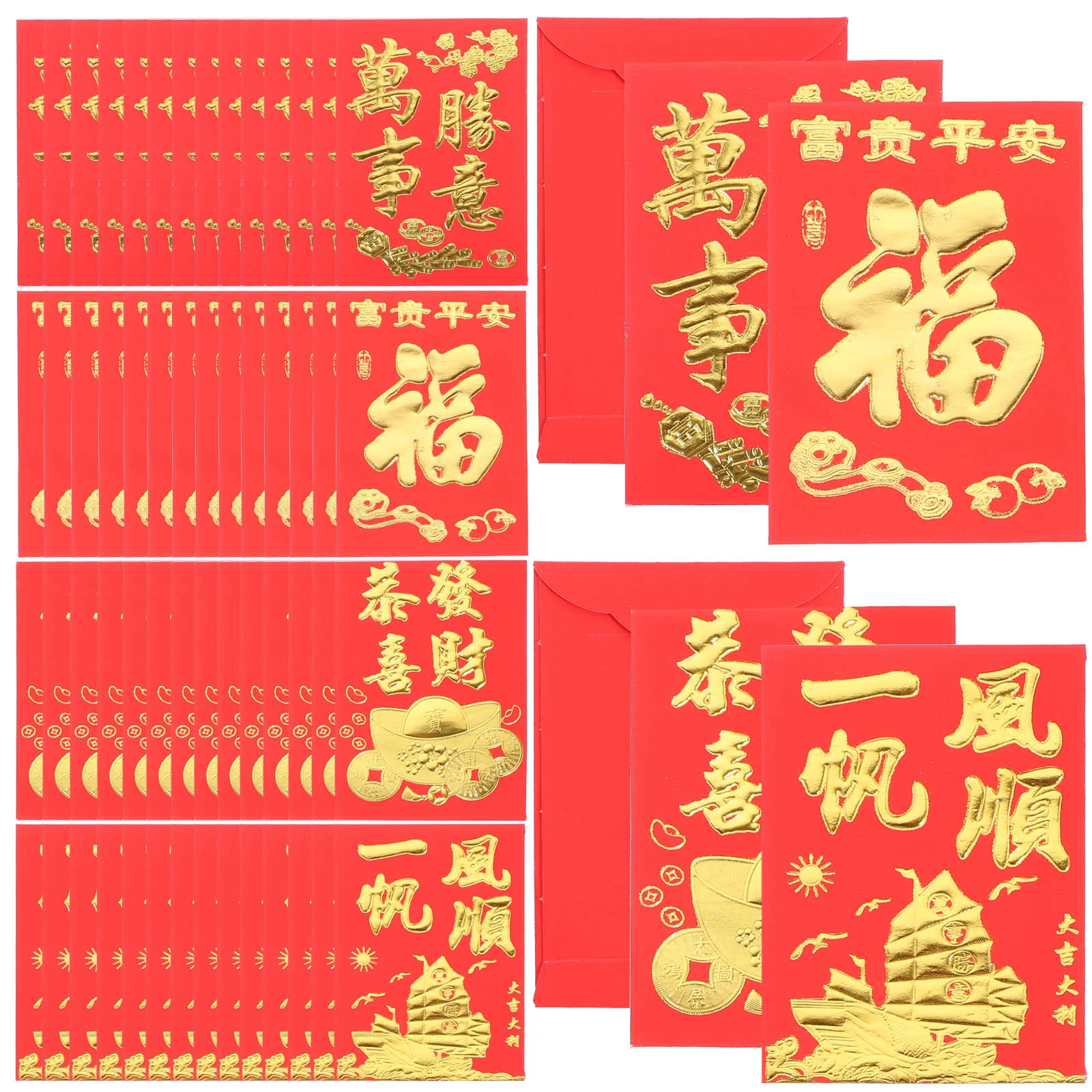 

160 шт. красные конверты для китайского Нового года, карманы для денег HongBao, бумажные красные пакеты с драконом для праздника Весны