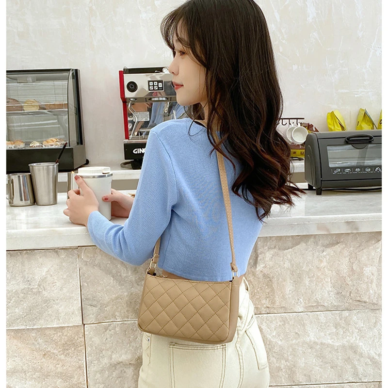 Small Messenger Bag For Women Trend Lingge Embroidery Female Shoulder Bags Fashion Chain Ladies Crossbody Purse