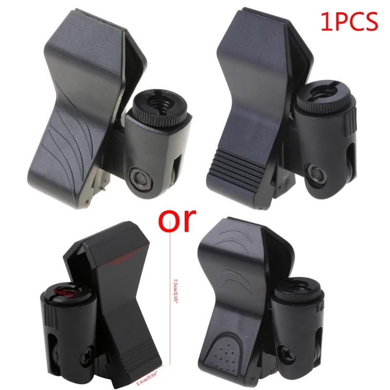 Flexible Microphone Mic Stand Accessory Plastic Clamp Clip Holder Mount Black