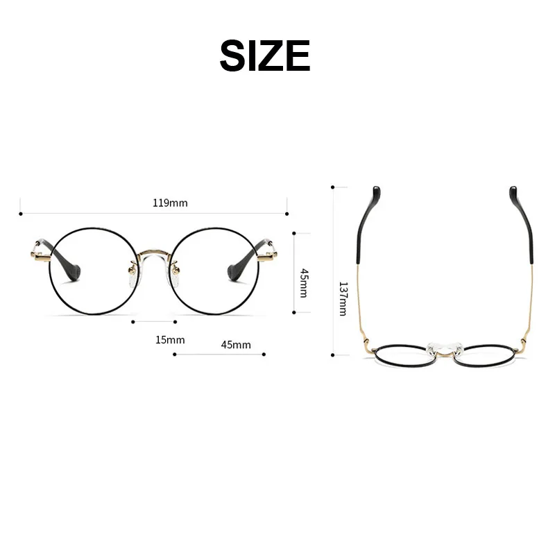 Kid's Ultra-Light Metal Spectacles Teenager Boy Girl Round Pure Titanium Glasses Frame Can Customize Anti- Blue Myopia Lenses