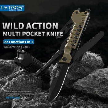 22-in-1 Pocket Folding Knife – Survival Gear Rescue Tool 1