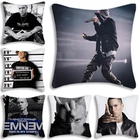 Hip Hop Rapper Eminem Pillow Covers Cartoon Sofa Decorative Home Double-sided Printing Short Plush Cute Cushion Cover 1