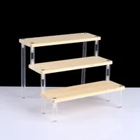 Wood Acrylic Shelf Display Stand Hand-made Figure Doll Décor Animation Car Model Perfume Blind Box Shelves Organizers Storage 2
