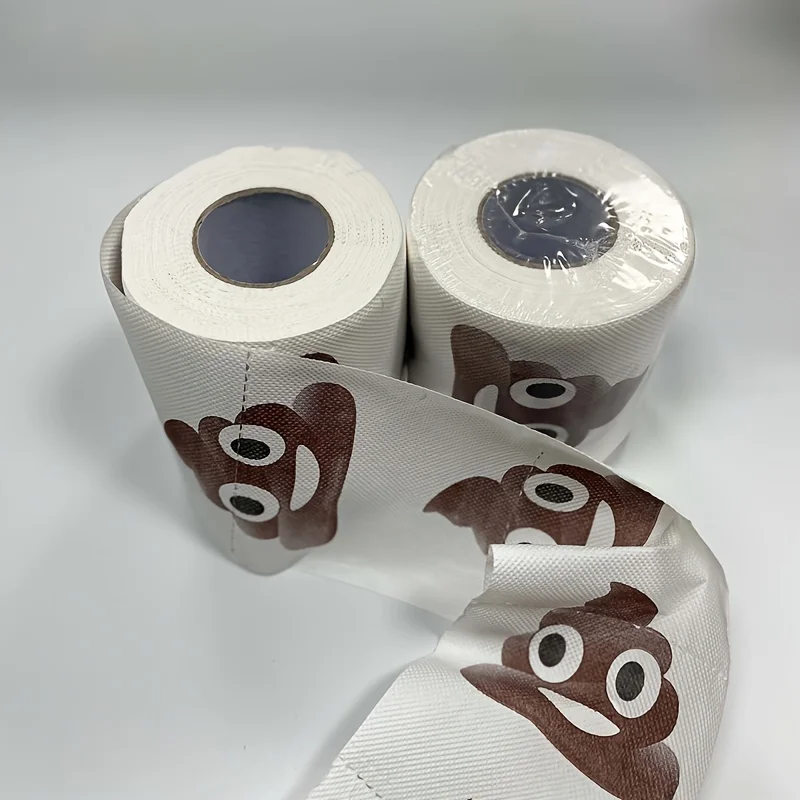 1PC Fun Patterned Toilet Paper Roll, 3-layer Continuous Carved, Printed