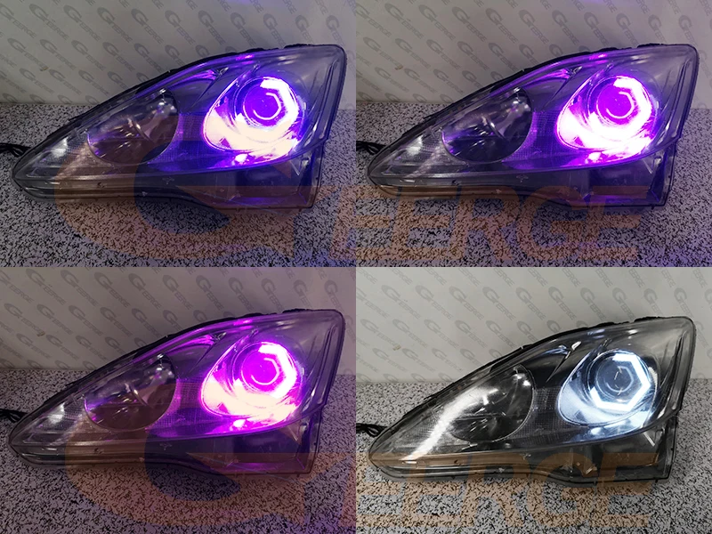 For Lexus IS 250 300 350 Hexagon LED RGB Angel Eyes Hex Halo Rings