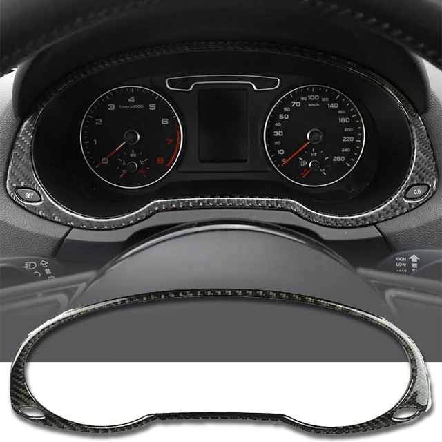 Für Audi Q3 12-18 Auto Kohle faser Aufkleber Dekoration Tachometer Rahmen  verkleidung Armaturen brett Kilometer zähler Abdeckung Auto Interieur  Zubehör - AliExpress