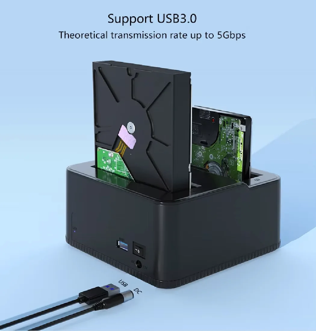 하드 드라이브 도킹 스테이션 USB 3.0 - SATA HDD 도킹 스테이션 (2.5/3.5인치 SATA HDD 인클로저 및 SSD 하드 드라이브용)