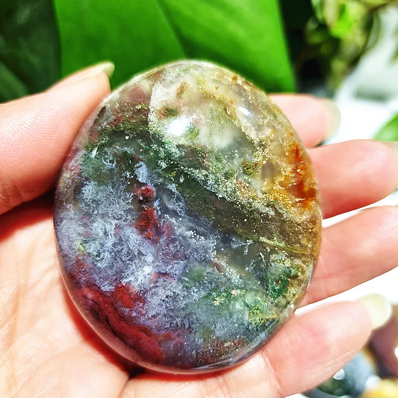 Natural Stone Beautiful Ocean Jasper Palm Stone Home Feng Shui Ward Off Evil Crystal Ornaments 2