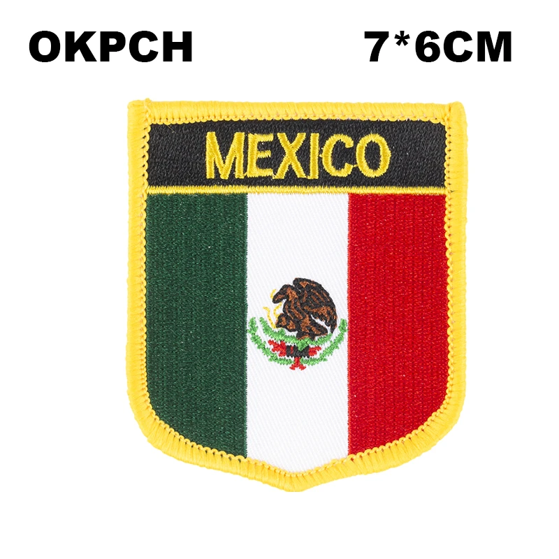 Parches bordados para planchar con forma de escudo de la bandera de México,  aplicación de costura para ropa, gorra, paquete trasero| | - AliExpress