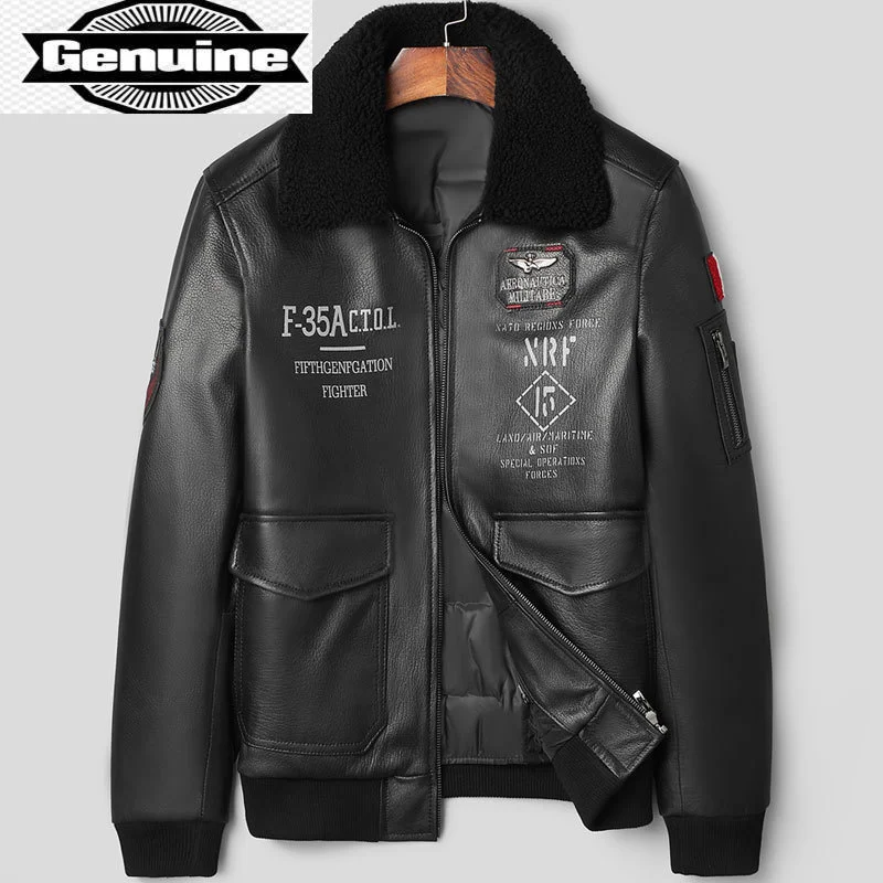 

Мужская куртка из натуральной козьей кожи, с воротником из 2023 натуральной шерсти