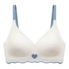 Breathable and Lightweight Seamless Bra Scallop Teenager Trim Heart Wireless Candy Color Training Bra Comfort Push Up Bralette 2