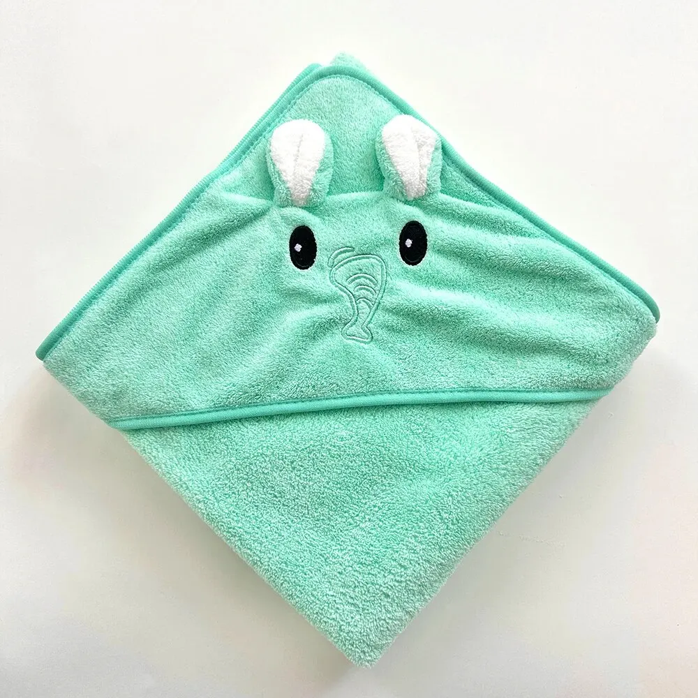 Baby Bathrobe Bath Towel 0-3Y Unisex Flannel Hooded Spa Robe Newborn Cover-Up