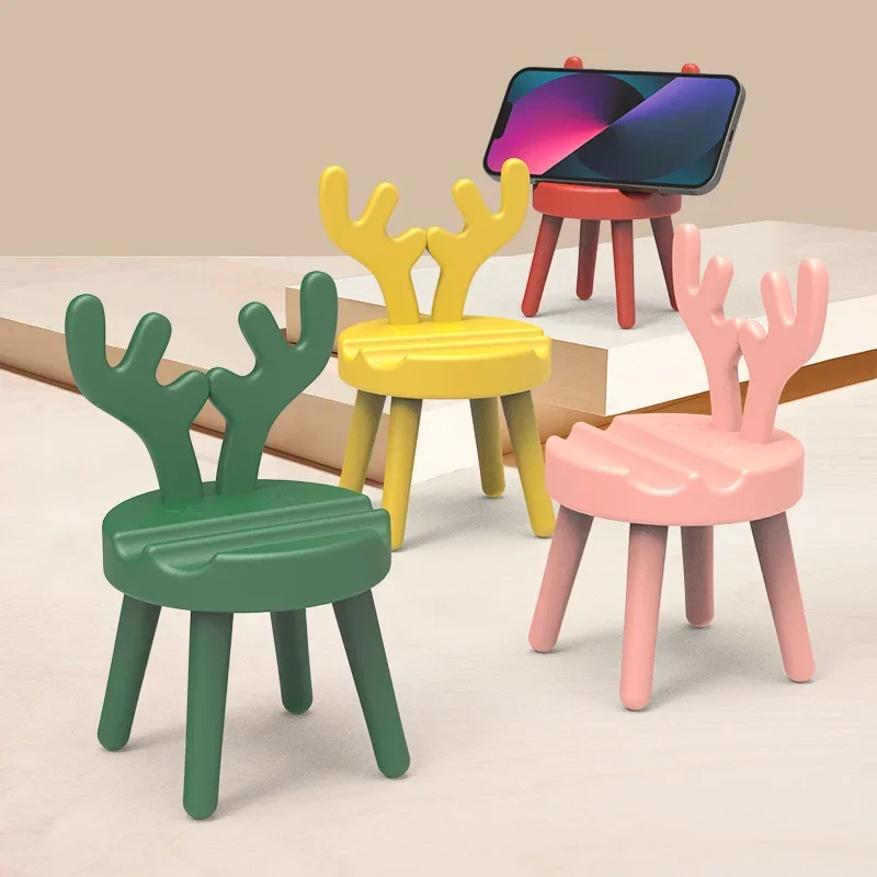Cute Chair Styling Cell Phone Holder, Adjustable plastic Phone Stand, Multi Colors Portable Desktop Stand