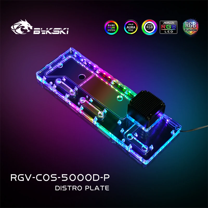Bykski Rgv-Cos-5000D-P Piastra Distro Per Custodia Corsair 5000D, Pompa Del Serbatoio Dell'Acqua Del Serbatoio Della Scheda Della Via D'Acqua Per Il R
