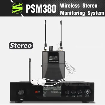 PSM380 스테레오 무선 UHF 인이어 오디오 모니터링 시스템, 무대, 콘서트, 연설용 다중 밴드로 사용 가능, 고품질
