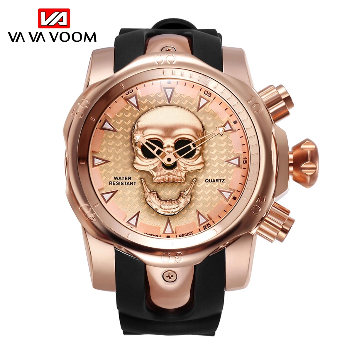 安心の定価販売 51ミリメートルビッグダイヤルゴールド黒シリコーンバンドゴムスポーツ腕時計スケルトンスカルヘッドの男性ファッションシリカゲルrelogios Masculinos腕時計 春バーゲン 特別送料無料 Swisskeysmanagement Com