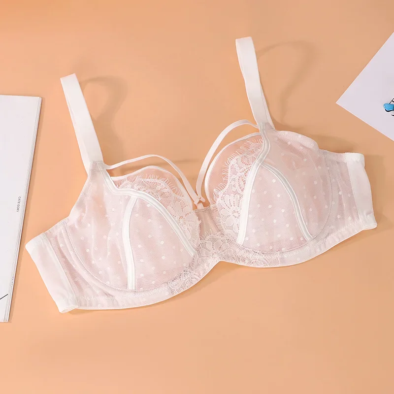 Womens Lace Sheer Minimizer Bra Full Coverage Non Padded Underwire Female Breathable Plus Size Lingerie 34 36 38 40 42 C D DD E