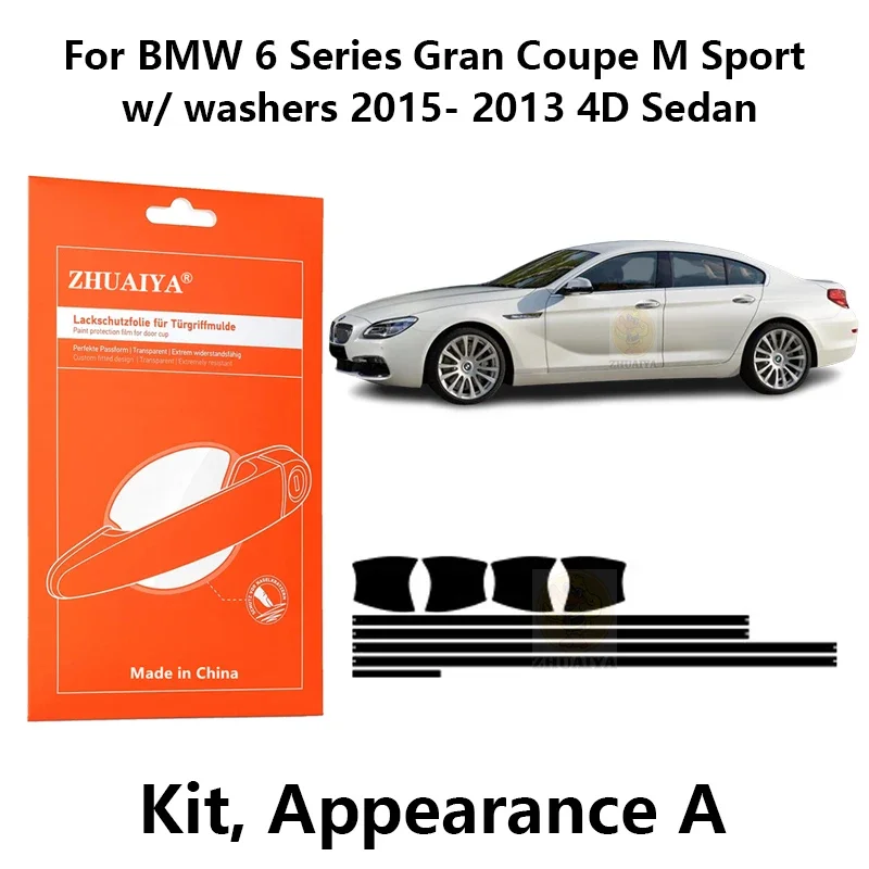 

Защитная пленка ZHUAIYA для красок дверной ручки, ТПУ PPF для BMW 6 серии Gran Coupe M Sportw 2015- 2013 4D Седан