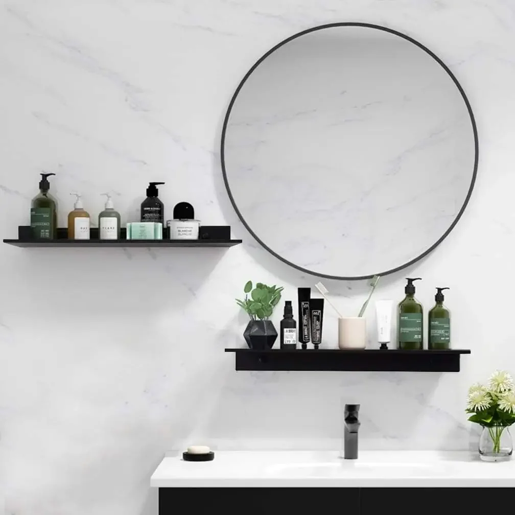 Floating Bathroom Shelves Without Drilling Storage Wall Rack Home Organizer Ledge Hardwares Cabinet Kitchen Toilet Accessories 4