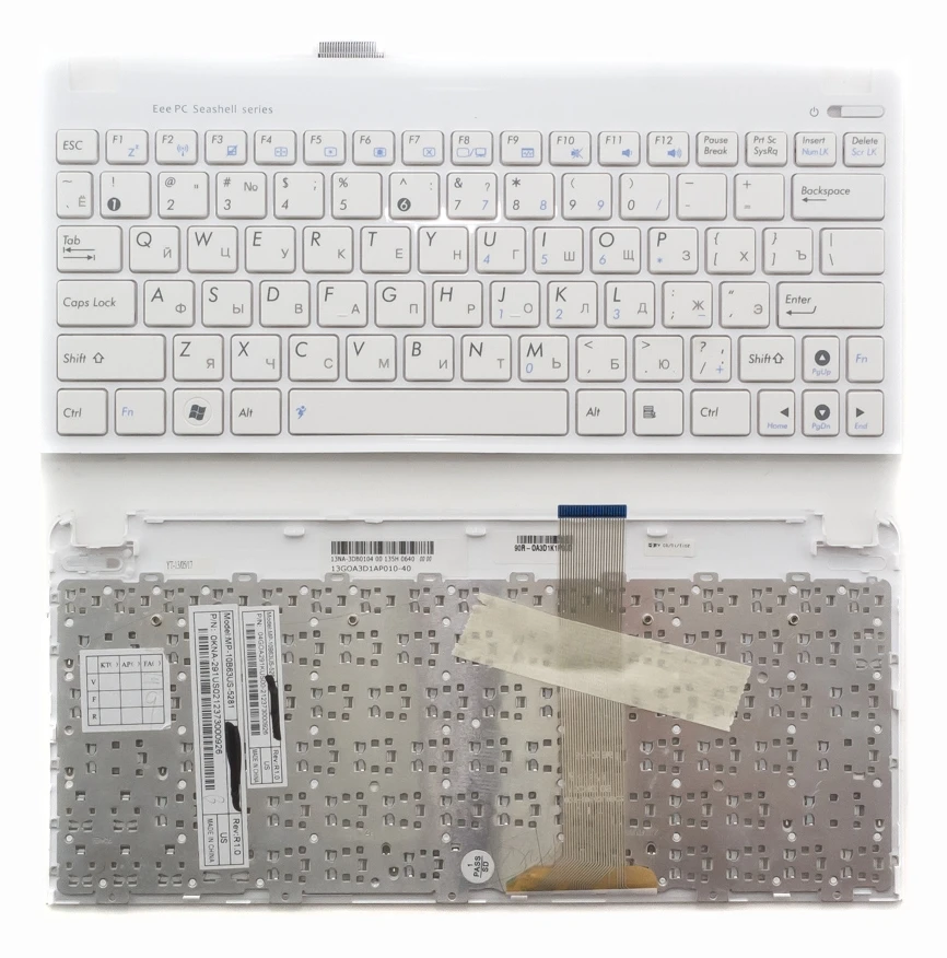 Клавиатура для Asus Eee PC 1015PE русская белая с белым топкейсом Ver.1 | Компьютеры и офис