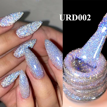 UR SUGAR 15ml Blue Sliver Reflective Glitter Gel Nail Polish Semi Permanent Soak Off UV Gel For Nails Manicure 1