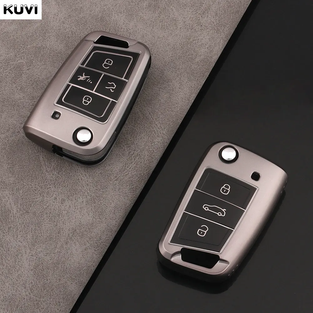 3 4 Buttons TPU Car Key Case Cover Fob For Volkswagen VW Golf 7 ALLTRACK MK7 Tiguan SEAT Ateca Leon FR 2 Ibiza Skoda Octavia key case cover