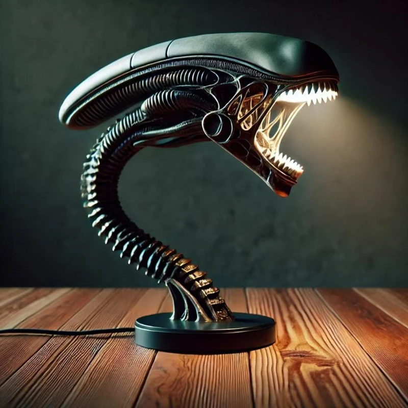 Unique Alien Creature Lamp Stand Bedroom Home Decoration Lamp Resin Ornament Two Styles Optional