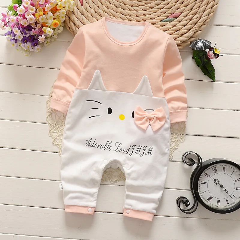 bright baby bodysuits	 Autumn Spring Cotton Cartoon Bear Cat Toddler Romper Boy Clothes Newborn Baby Girl Clothing Infant Jumpsuit for Baby Clothes Baby Bodysuits are cool Baby Rompers