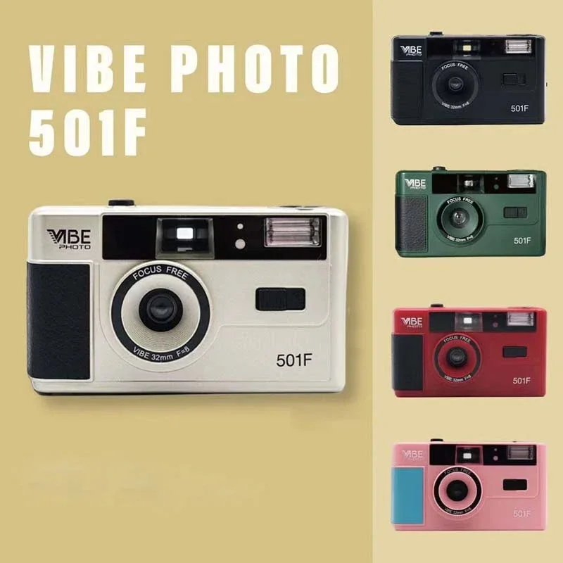 

Original VIBE Photo 501F Camera Non disposable 135 35mm Reusable Film Camera Fullframe MVP CAMERA With Flash Lamp