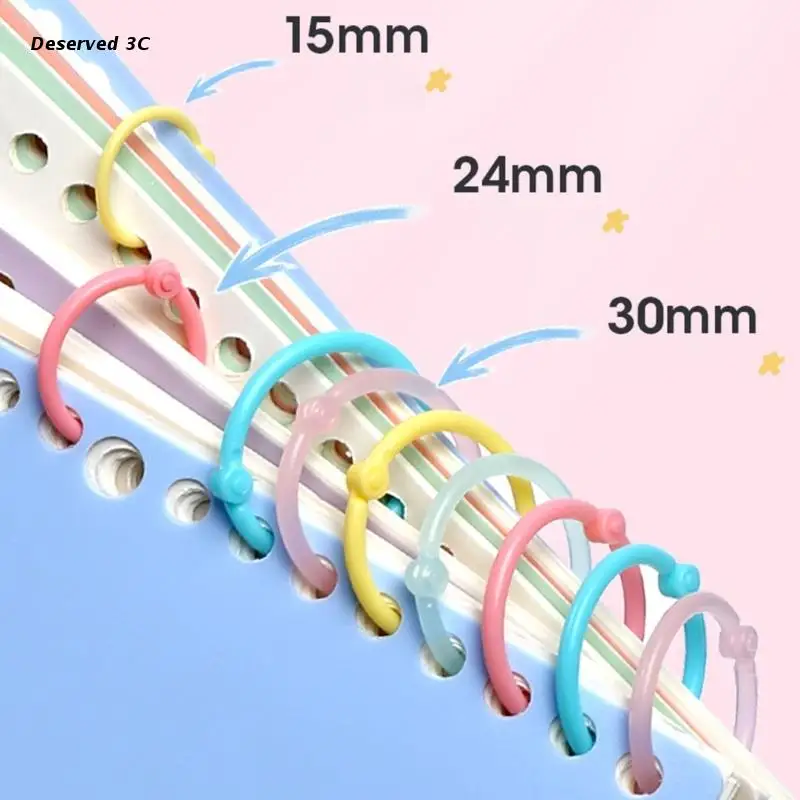 Loose Leaf Rings Multi-Color Binder Rings Flexible Book for Scrapbook