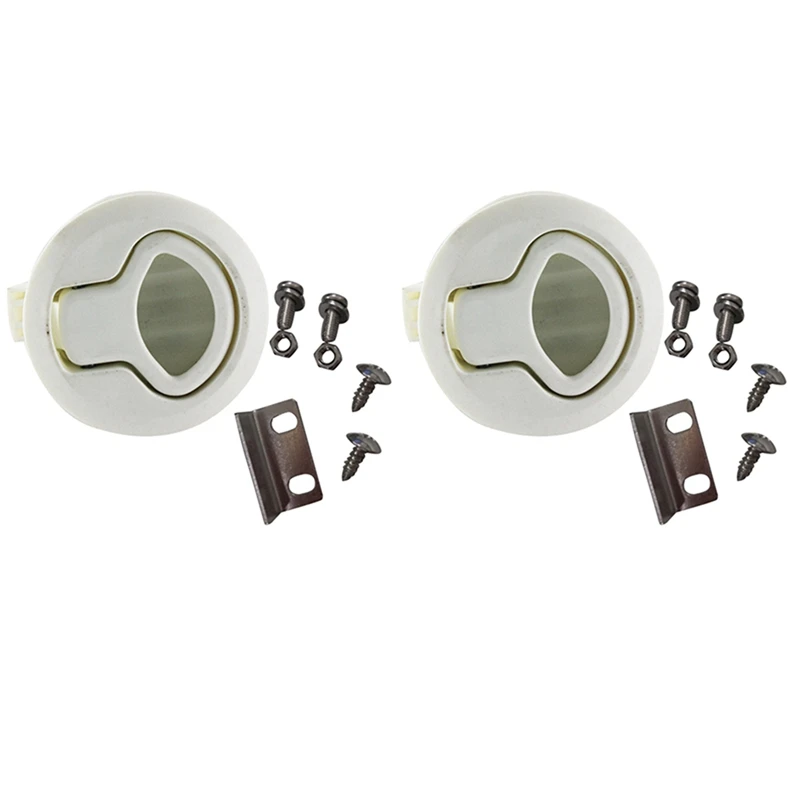 2X Latch Hatch Round Pull Latchlatch Flush Pull For1/4 Door Boat Deck Hatch Rv Cassetti Cabinet Yacht