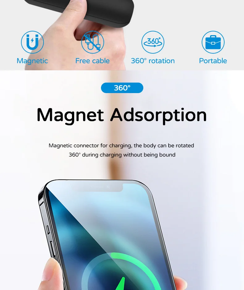 6097 3000mAh Magnetic Wireless Power Bank External Battery For iphone 13 12 13Pro 12Pro Max Mini Portable Powerbank For Xiaomi charmast