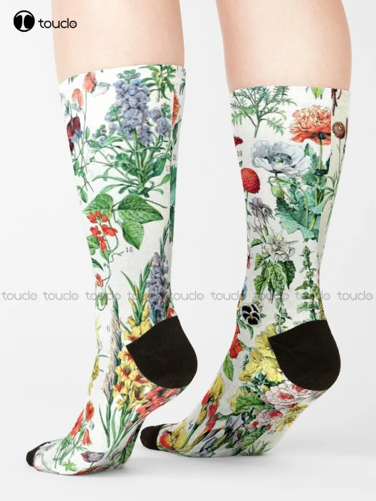 

Adolphe Millot - Fleurs A - French Vintage Poster Socks Funny Socks For Women Street Skateboard Socks Streetwear Harajuku Art