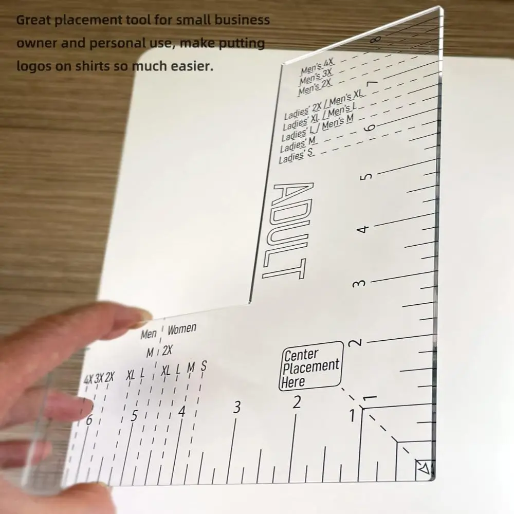 

Acrylic Acrylic T Shirt Ruler Easy to use Surveyor's Rod Transparent Acrylic T Shirt Alignment Ruler Placement Tool Tshirt