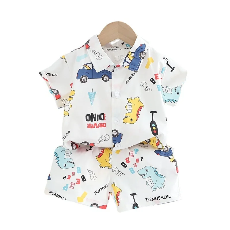 

New Summer Fashion Baby Boys Clothes Suit Children Cartoon Shirt Shorts 2Pcs/Sets Toddler Casual Costume Infant Kids Tracksuits