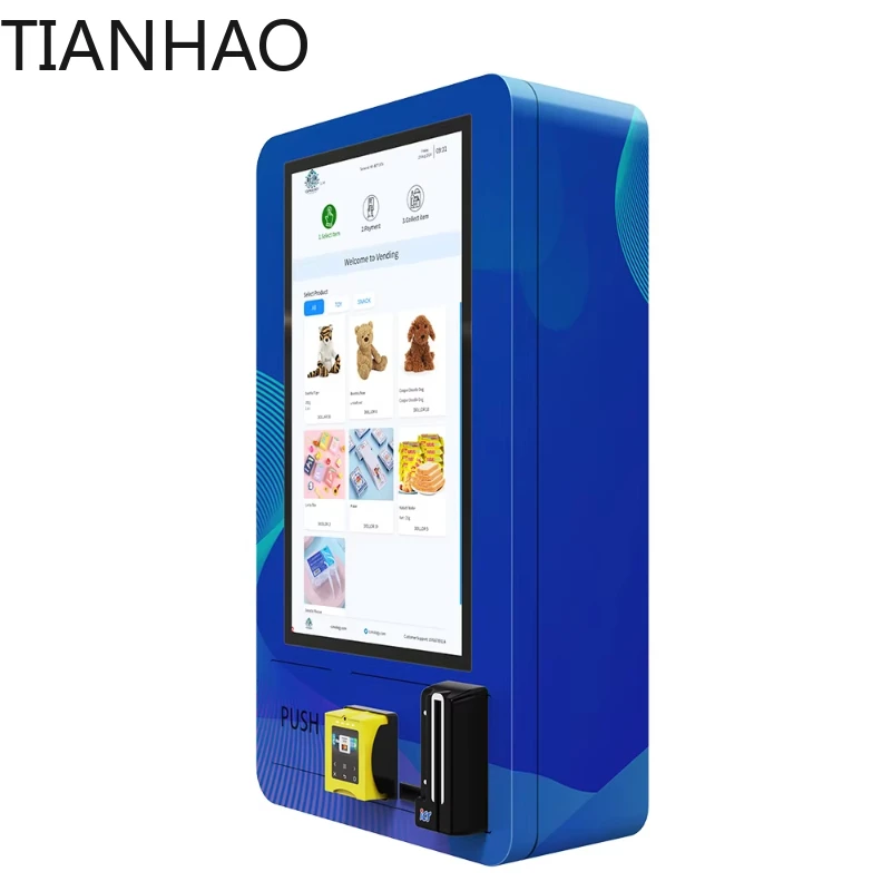 32-inch touchscreen display 24-hour service mini snack vending machine ...