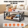 40" Farmhouse Coffee Table, Rectangle Coffee Table with Open Storage Compartment 4