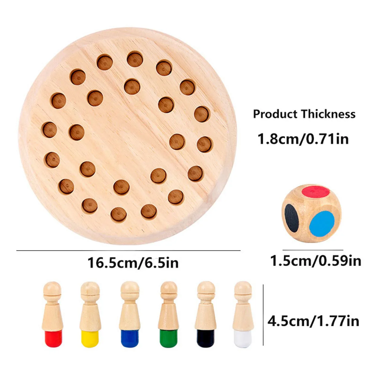 Japace Gioco Degli Scacchi Della Memoria In Legno - Gioco Da Tavolo Educativo Per Bambini, Allenamento Cognitivo E Sviluppo Intelligenza, Colori Arcobaleno