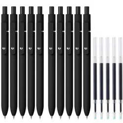 Premium Gel Pen Set with Fine Tip and Refills - Ideal for Writing and Office Use (Black)