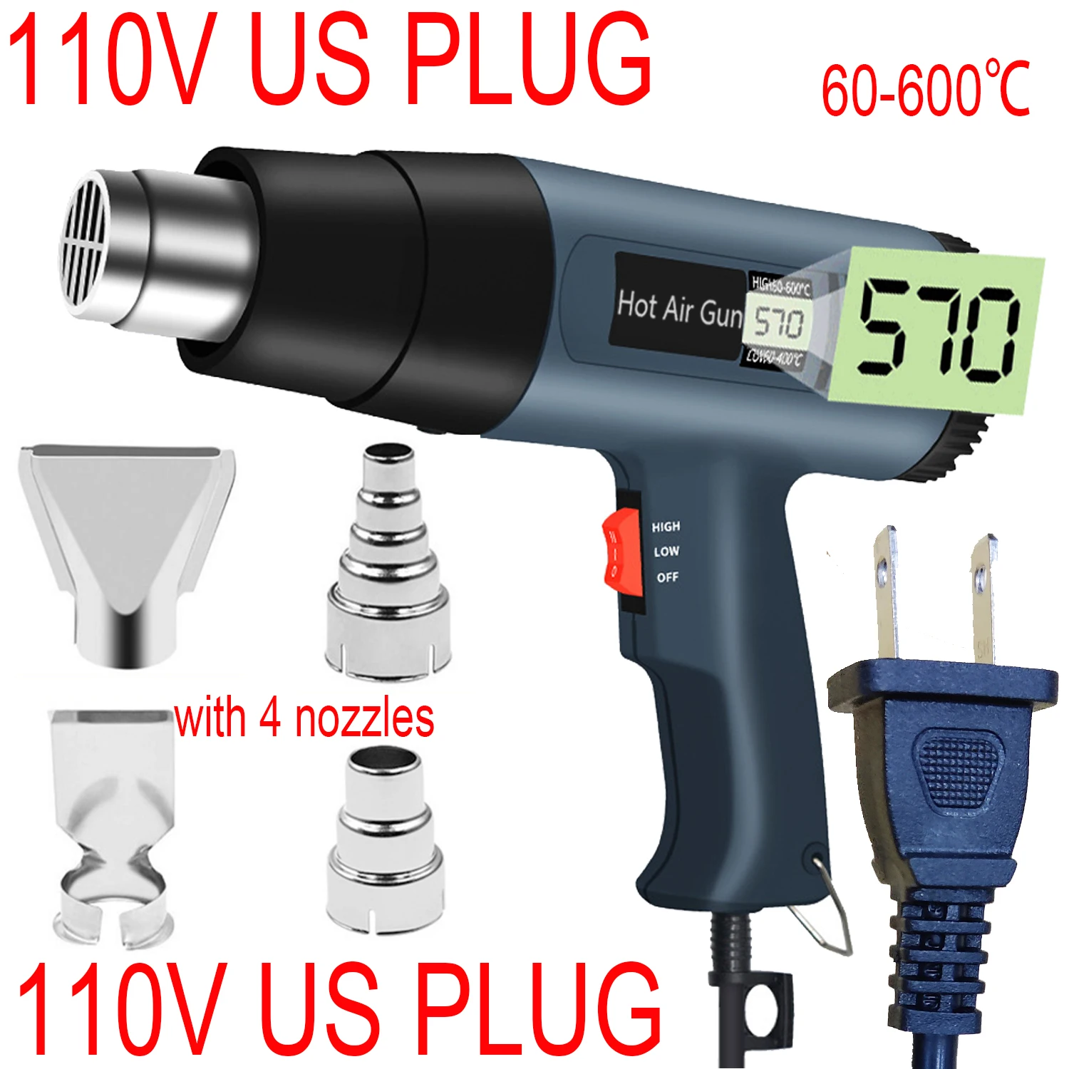 2000W LCD/NO LCD Heat Gun Variable Temperature Advanced Electric Hot Air Gun Power Tool Hair dryer for soldering Thermoregulator electric screwdriver kit Power Tools