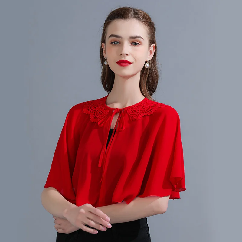 

Bolero Wedding Shrugs Women Evening Dress Chiffon Cape Bridal Wraps Bridal Cloak Cape Bolero Shawl Femme Mariage Accessories