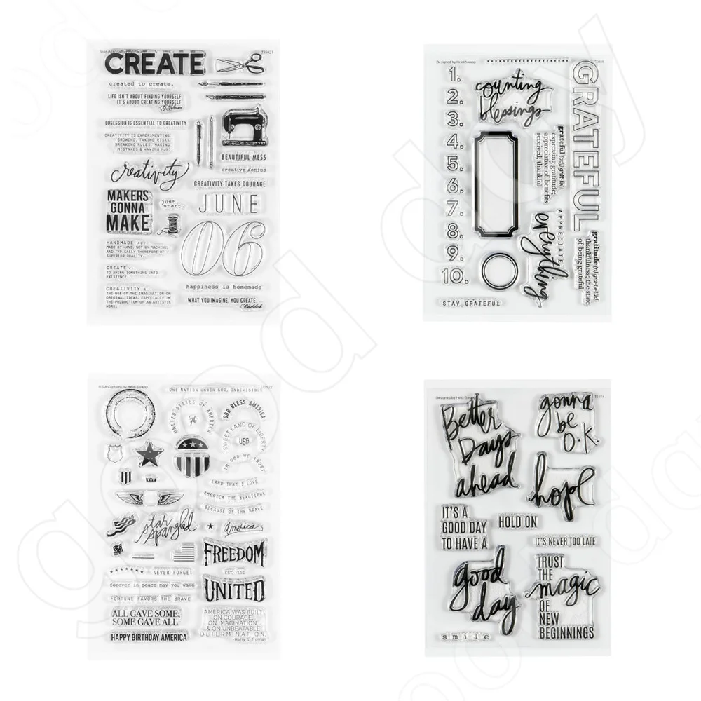 

2023 New Arrival Grateful Hope June Agenda Clear Stamps Scrapbook Diary Decoration Embossing Template DIY Card Handmade Hot Sale
