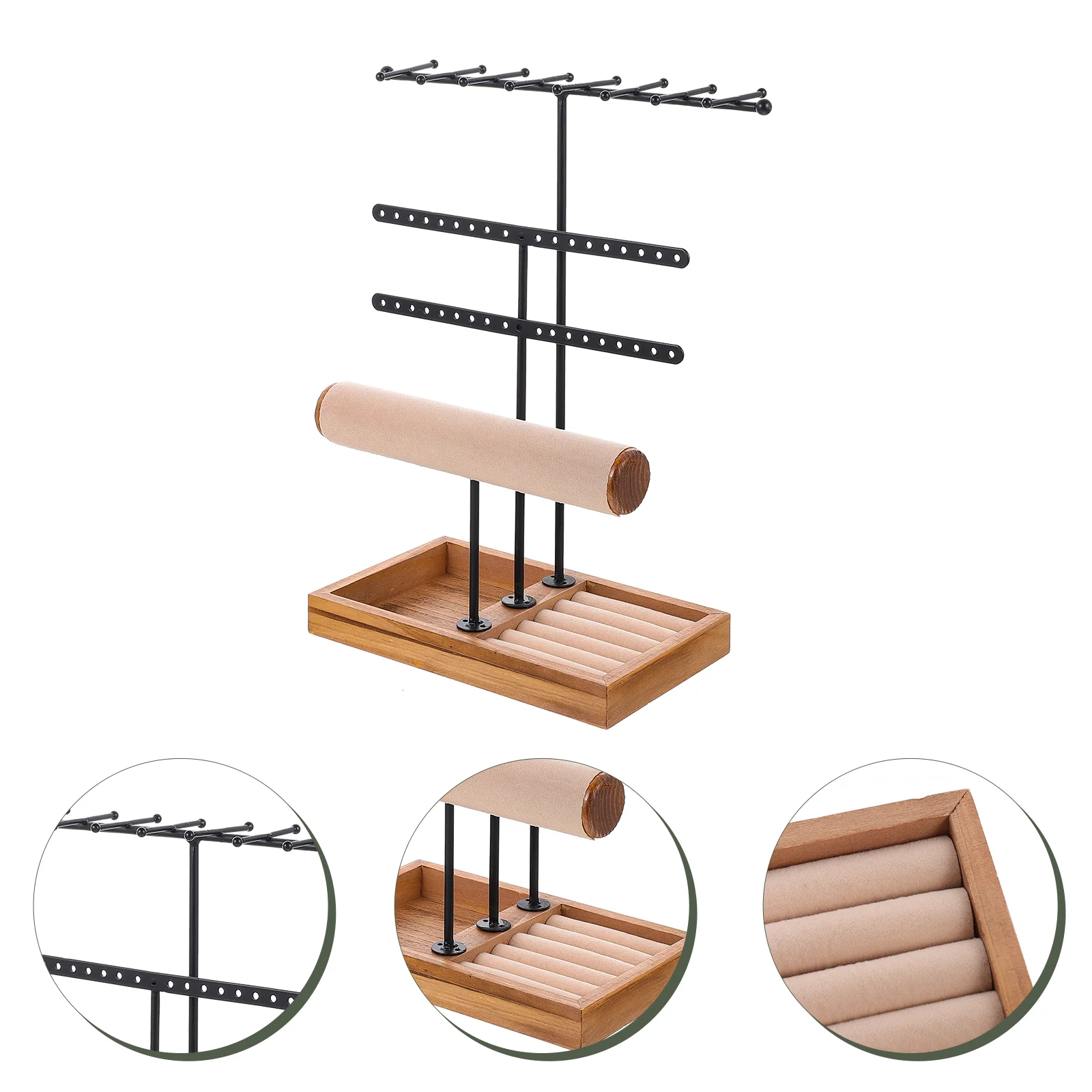 

Jewelry Display Stand Multi-use Necklace Vintage Bracelet Acrylic Trays for Watch Holder Earrings Storage Rack