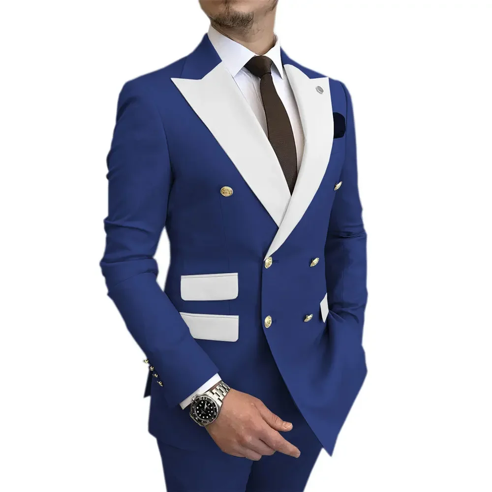 Men Suit Two-piece Wedding Suit Groom Best Men Business Korean Lang Wedding Banquet Plus-size Blazer
