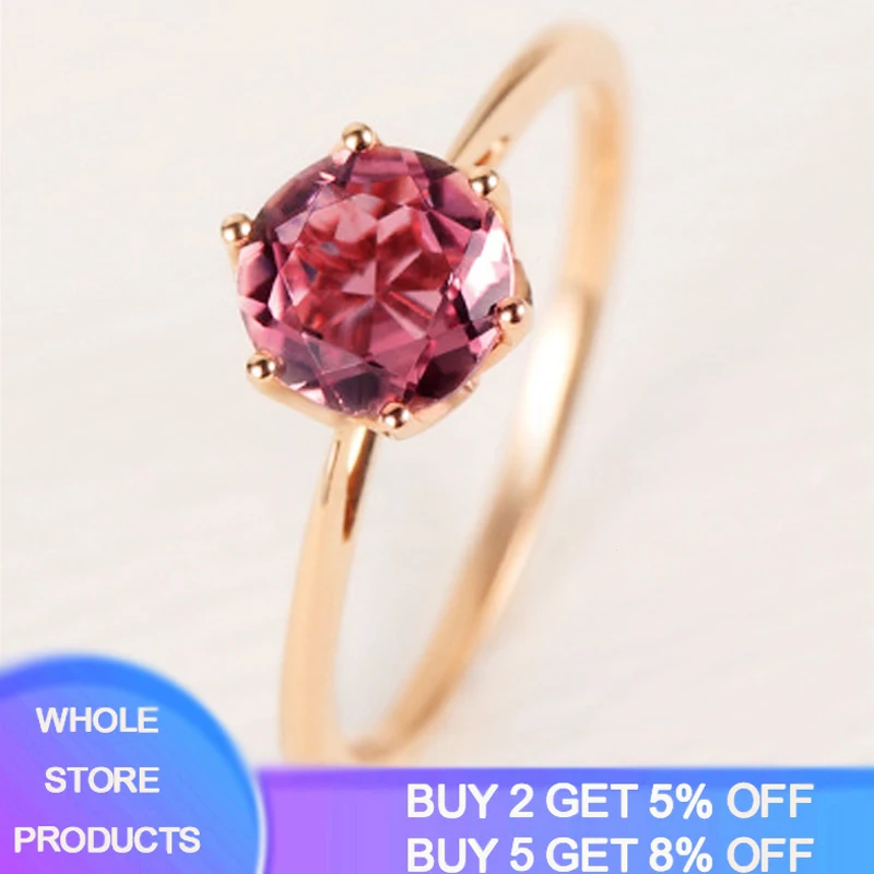 YANHUI Princess Ruby  Rings for Women Tibetan Silver  Wedding Engagement Jewelry Charming Rose Gold Color Ring R254