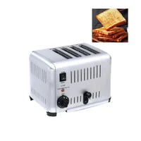 Commercial 4 slice stainless steel bread toaster Commercial breakfast toaster Electromechanical 4 slice bread toaster 1